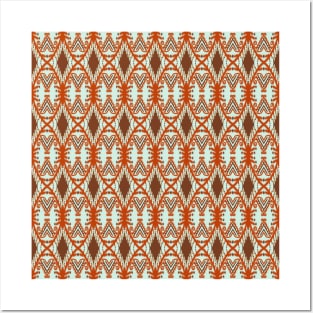 Beautiful hand-drawn Ikat seamless pattern Posters and Art